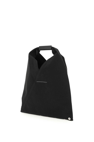 Shop Mm6 Maison Margiela Canvas Small Japanese Bag In Black,white
