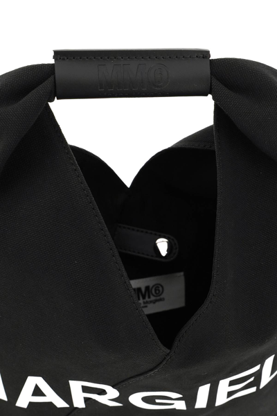 Shop Mm6 Maison Margiela Canvas Small Japanese Bag In Black,white