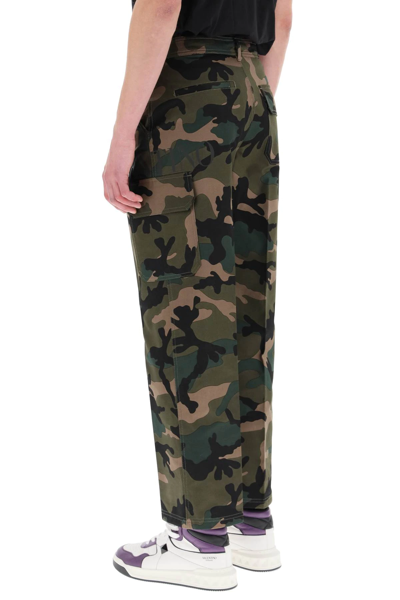 Shop Valentino Camouflage Trousers In Green,beige,black