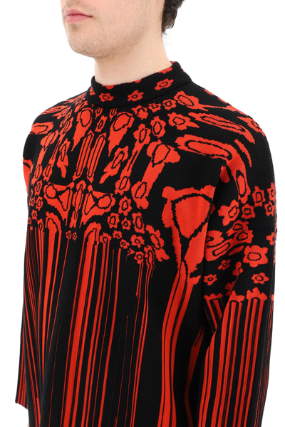 Shop A Better Mistake Touch Me Intarsia Sweater In Black,red