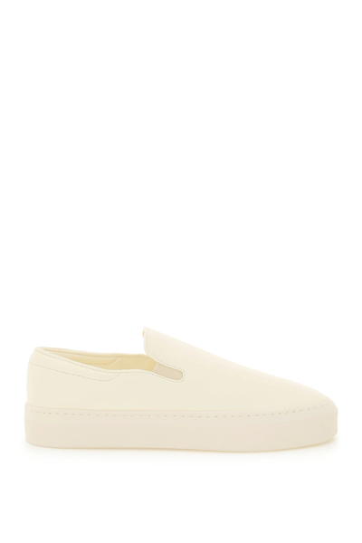 Shop The Row Marie H Leather Slip-on Sneakers In White