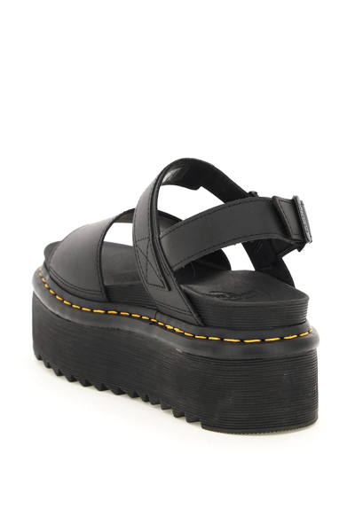 Shop Dr. Martens' Hydro Leather Voss Quad Sandals In Black