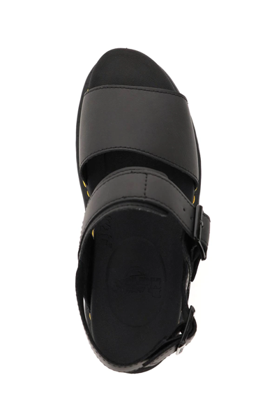 Shop Dr. Martens' Hydro Leather Voss Quad Sandals In Black