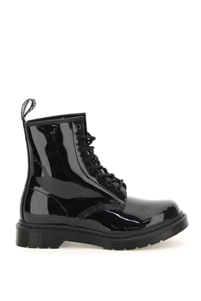 Shop Dr. Martens' 1460 Mono Patent Lamper Lace-up Combat Boots In Black