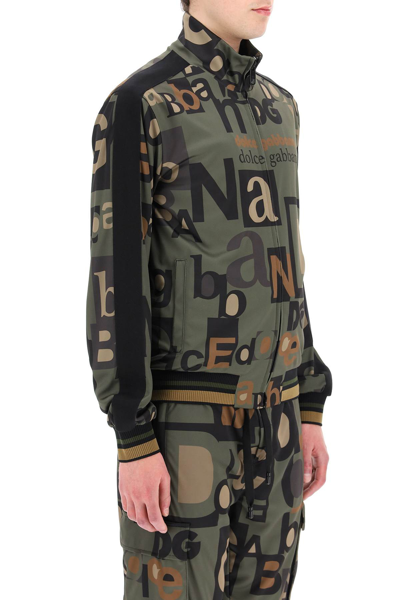 Shop Dolce & Gabbana All-over Logo Sweatshirt In Green,black,beige