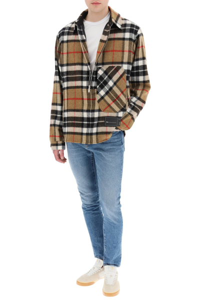 Shop We11 Done Tartan Wool Anorak In Brown,black,white