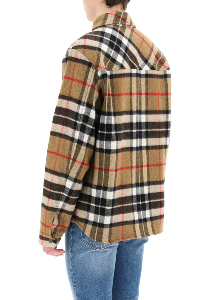 Shop We11 Done Tartan Wool Anorak In Brown,black,white