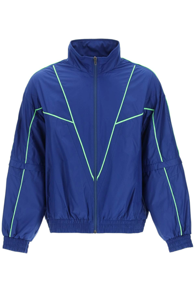 Shop Vetements Nylon Track Jacket In Blue,green