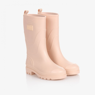 Shop Chloé Girls Teen Pink Logo Rain Boots