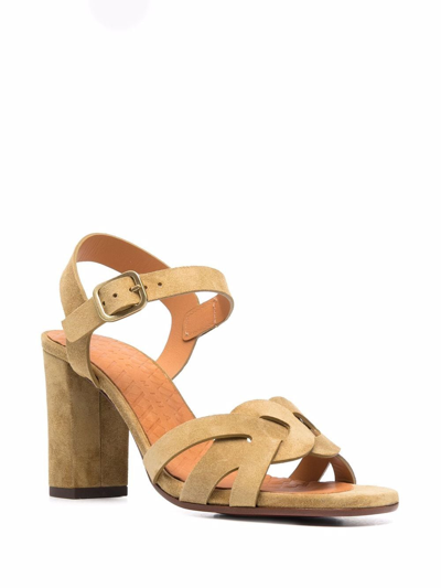 Shop Chie Mihara 85mm Braided-detail Sandals In Green