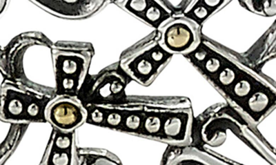 Samuel B. Sterling Silver & 18k Gold Cross Bangle Bracelet In Silver And Gold