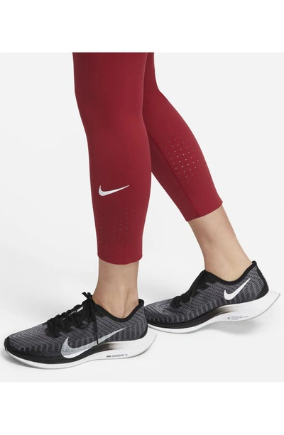 Shop Nike Epic Luxe Crop Pocket Running Tights In Pomegranate
