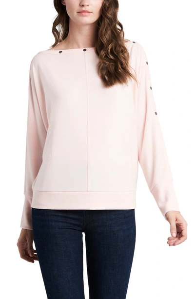 Shop Vince Camuto Snap Trim Dolman Sleeve Sweater In Ballet Dust