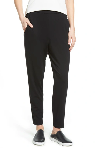 Shop Eileen Fisher Crop Stretch Knit Pants In Black