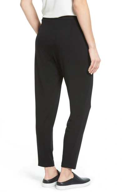 Shop Eileen Fisher Crop Stretch Knit Pants In Black