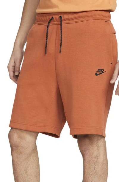 Nike Men's Sportswear Tech Fleece Shorts In Orange | ModeSens