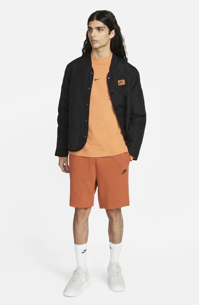 Shop Nike Sportswear Tech Fleece Shorts In Burnt Sunrise/ Black
