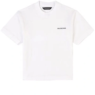 Shop Balenciaga White Logo T-shirt