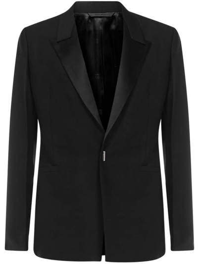 Shop Givenchy Black Single Breasted Blazer In Nero