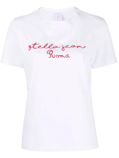 Shop Stella Jean Embroidered Logo White T-shirt
