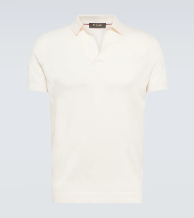 Shop Loro Piana New Bay Cotton Polo Shirt In White