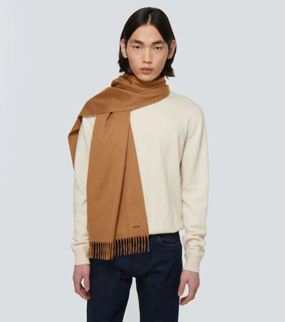 Shop Loro Piana Grande Unita Cashmere Scarf In Camel