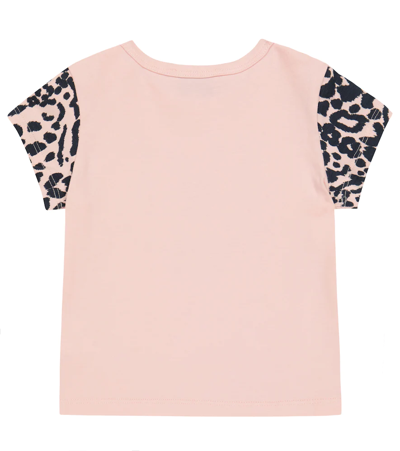 Shop Kenzo Baby Printed Cotton-blend T-shirt In Pink