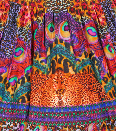 Shop Camilla Xanadu Rising Embellished Printed Cotton Skirt