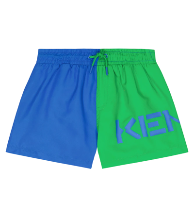 Shop Kenzo Logo Swim Shorts In Electric Blue