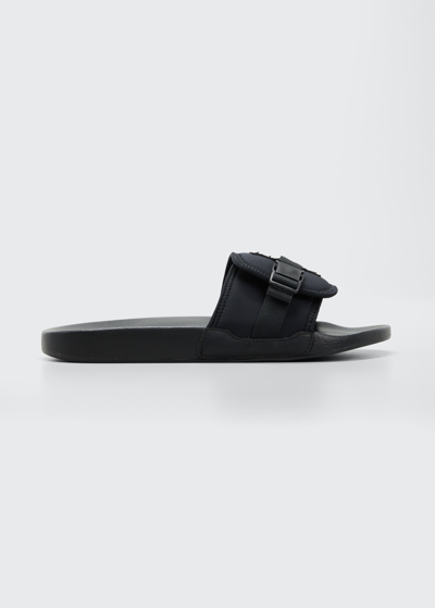 Shop Mcq By Alexander Mcqueen Men's Quick-release Buckle Slides In Black