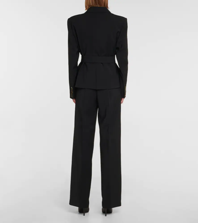 Shop Alexandre Vauthier Belted Crêpe Blazer In Black