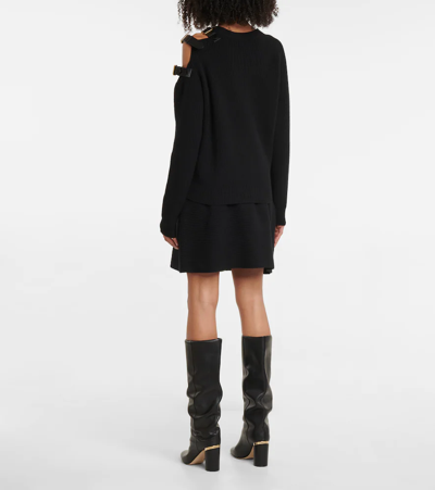 Altuzarra Ness Buckle Cold-shoulder Cashmere Sweater In Black