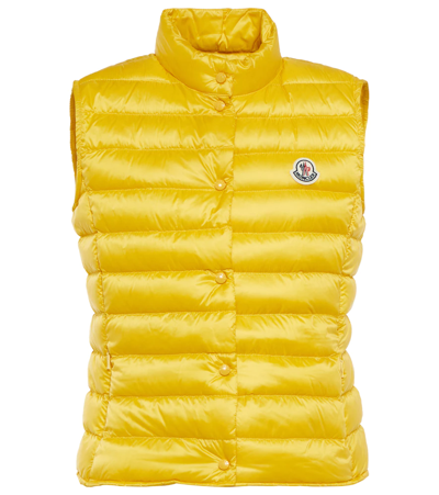 Shop Moncler Liane Quilted Down Vest In Yellow