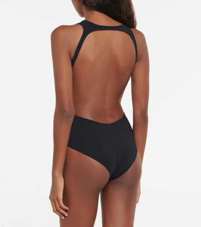 Shop Rick Owens Glory Cutout One-piece Swimsuit In Black