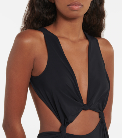 Shop Rick Owens Glory Cutout One-piece Swimsuit In Black