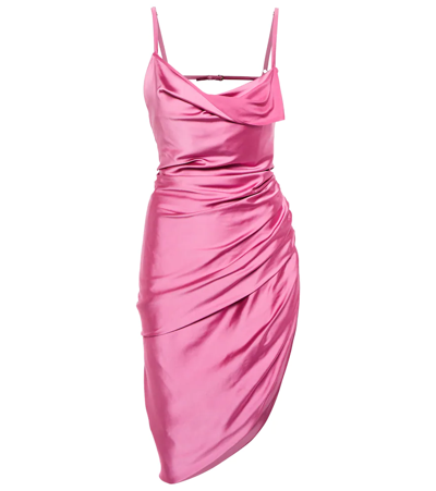 Shop Jacquemus La Robe Saudade Satin Minidress In Pink