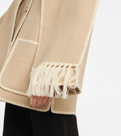 Shop Totême Scarf-detail Wool-blend Jacket In Harvest