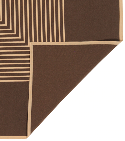 Totême - Brown/Nougat Centered Monogram Silk Scarf – Frances May