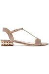 NICHOLAS KIRKWOOD Embellished textured-lamé sandals