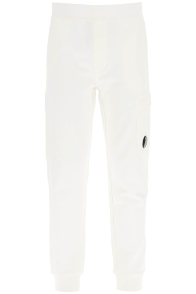Shop C.p. Company Cp Company Diagonal Raised Fleece Sweatpants In White
