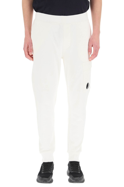 Shop C.p. Company Cp Company Diagonal Raised Fleece Sweatpants In White