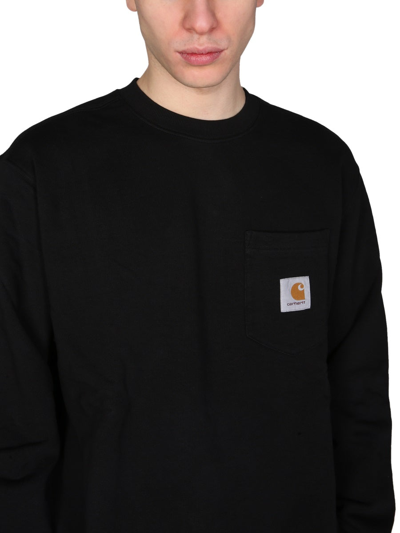 Shop Carhartt Sweatshirt With Logo Patch In Black