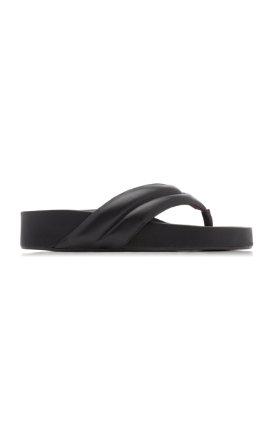 Shop Atp Atelier Women's Bellano Leather Sandals In Black