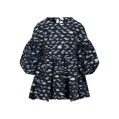 Shop Cecilie Bahnsen Jerry Puff-sleeve Blouse Top In Black