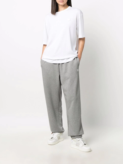 Shop Acne Studios Patch-detail Cotton Sweatpants In Grey
