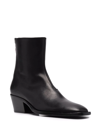 Shop Acne Studios Heeled Leather Boots In Black