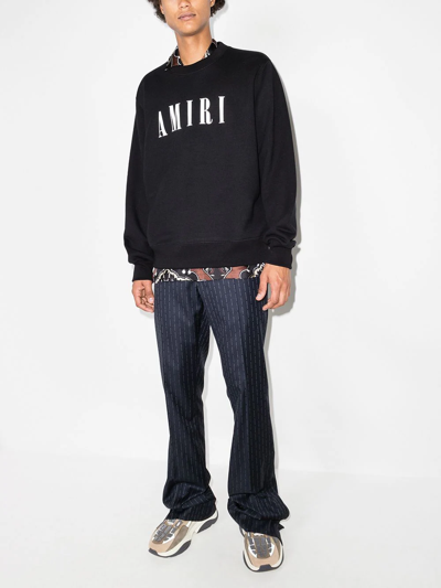 Shop Amiri Logo-print Cotton Sweatshirt In Black