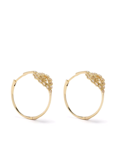 Shop De Jaegher 14kt Yellow Gold Love Delight 2 Diamond Earrings