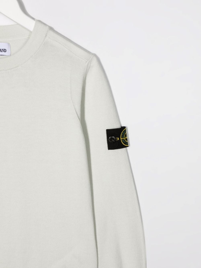 Shop Stone Island Junior Logo-patch Sleeve Jumper In Grey