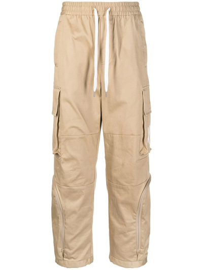 Shop Ports V Drawstring Cargo Trousers In Brown